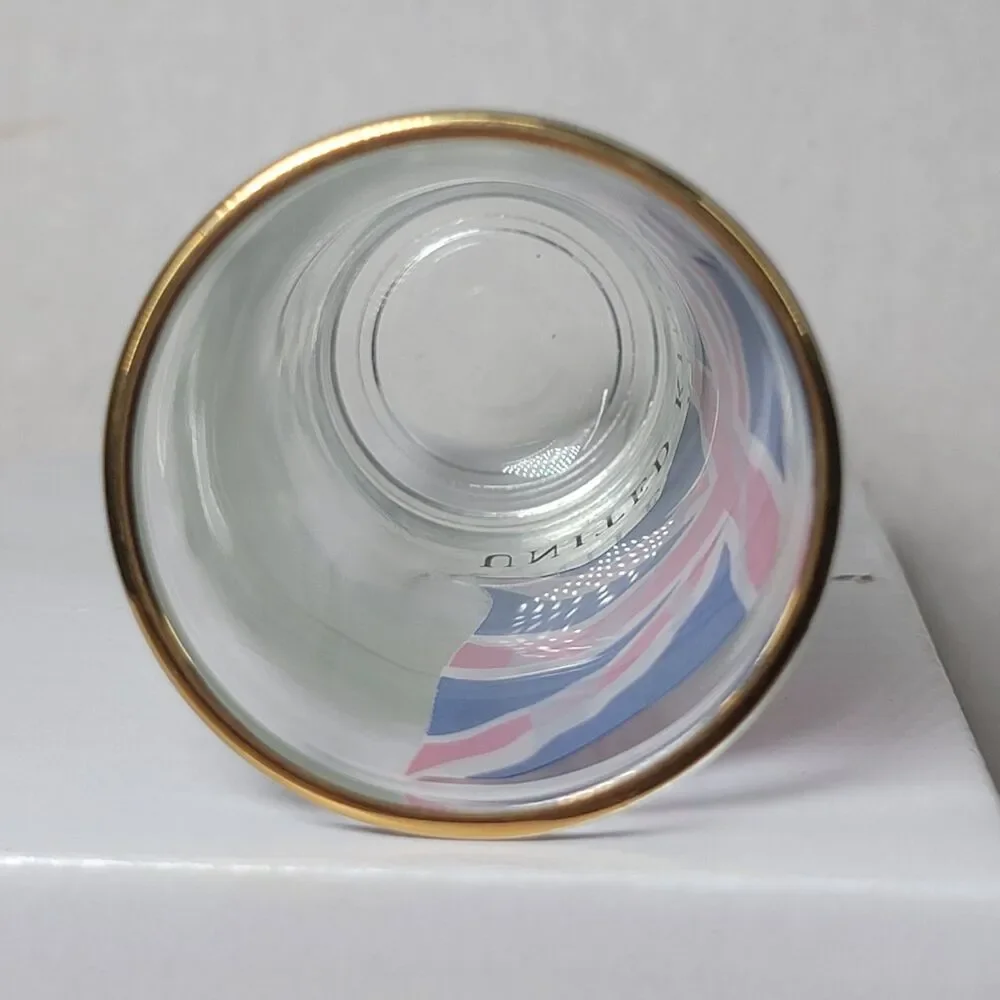 United Kingdom Union Jack Shot Glass w/ Gold Color Rim